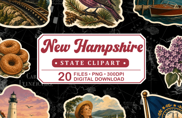 Download New Hampshire Vintage Travel Clipart - Travel clipart Collection