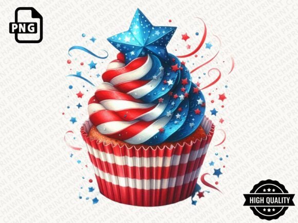 Download 4th of July Patriotic Cupcake PNG - Cake png Collection