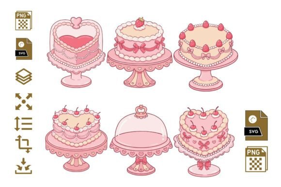 Download Valentine Cake PNG SVG Bundle, Pink Cake - Cake png Collection