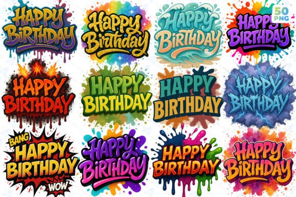 Download Happy Birthday PNG Bundle Printable - Happy birthday Collection