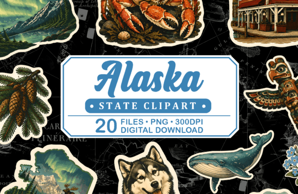 Download Alaska Vintage Travel Clipart - Travel clipart Collection