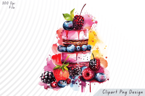 Download Watercolor Berry Cake PNG Clipart - Cake png Collection