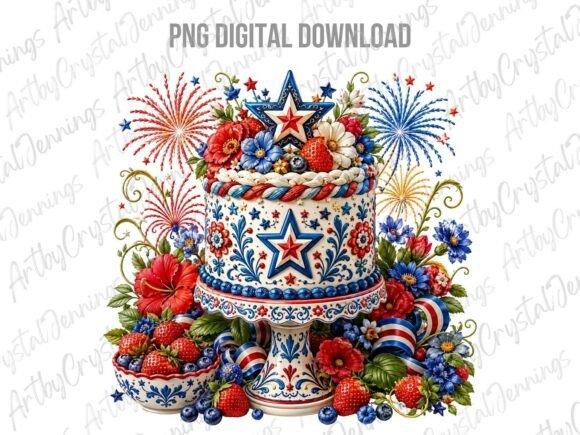 Download American Patriotic Floral Cake PNG - Cake png Collection