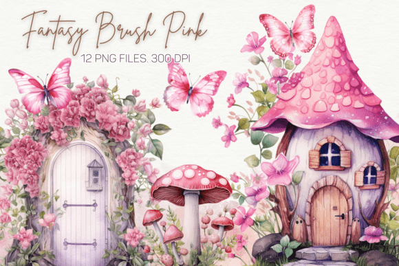 Download Fantasy Brush Pink Watercolor Clipart - Premium Resources