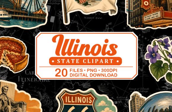 Download Illinois Vintage Travel Clipart - Travel clipart Collection