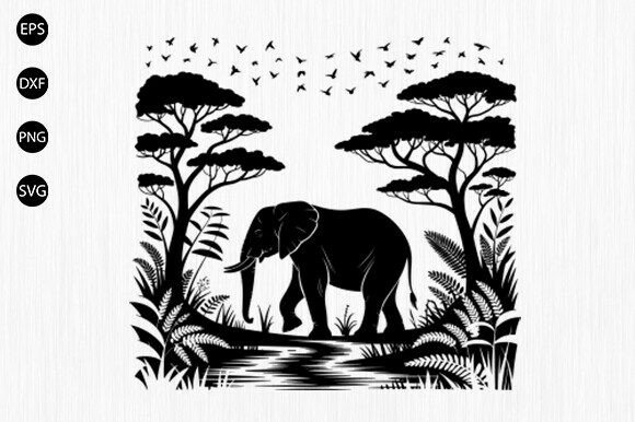 Download Elephant Jungle SVG, Forest Art - Jungle svg Collection