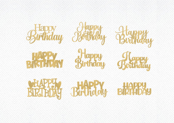 Download Happy Birthday Cake Topper SVG Bundle - Happy birthday Collection