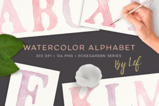 Download Pink Watercolor Clipart Alphabet Graphics - Premium Bundle