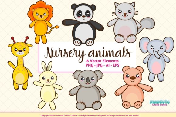 Download "Nursery Animals Clipart Prints Set  " - Nursery animals Collection